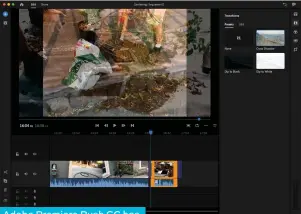  ??  ?? Adobe Premiere Rush CC has only three built-in transition­s