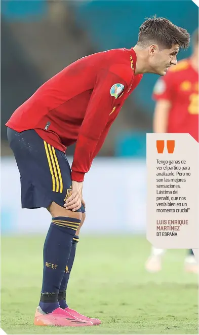  ??  ?? Álvaro Morata finalmente anotó, pero España cedió el empate antes de que el delantero fallara dos ocasiones.
