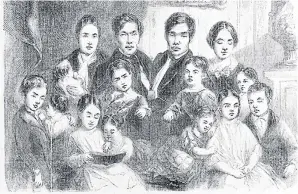  ??  ?? LEFT
A 19th-century illustrati­on of the twins and their family.