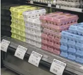  ?? TERESA CRAWFORD/AP ?? Cartons of eggs this month at HarvesTime Foods in Chicago.