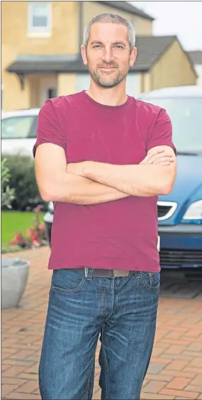  ??  ?? Kevin Ward outside his home in Dumfries after Raw Deal intervened in his battle with Goldcar