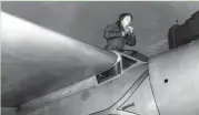  ?? AP ?? Amelia Earhart arrives in Los Angeles a day after crossing part of the Pacific in 1935.
