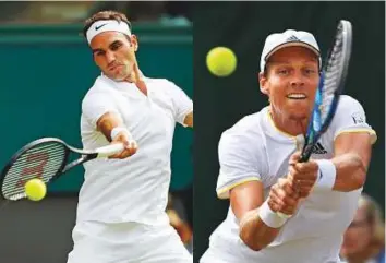  ?? AP/Reuters ?? Switzerlan­d’s Roger Federer (left) will square off against Czech Republic’s Tomas Berdych (right) in the semifinals today, as he bids to reach his 11th Wimbledon finals.