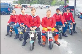  ?? Photo / Supplied ?? Taupo¯-nui-a-Tia College year 13 technology engineerin­g students with the mini motorbikes they built and raced. From left: Jak Brightwell, Zac Johns, Ethan Milne, Daniel Martin, Ketan Patil, Aidan Winmill.