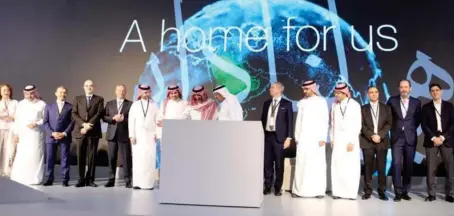  ?? ?? Minister of Investment Khalid A. Al-Falih attended the inaugurati­on of PwC Middle East’s regional headquarte­rs, along with Riyadh Al-Najjar, Hani Ashkar and Kevin Ellis.