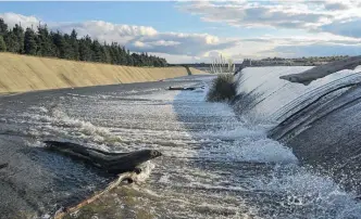  ??  ?? LA OBRA del canal aliviador y vertedero se realizó en 1974. En 45 años desbordó 4 veces.