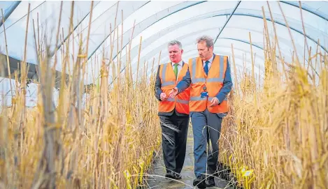  ?? Picture: Steve MacDougall. ?? Under Secretary Colin Clark, left, with Professor Colin Campbell, CEO of the James Hutton Institute.