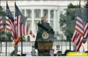  ?? EVAN VUCCI — THE ASSOCIATED PRESS FILE ?? President Donald Trump speaks Jan. 6during a rally protesting the electoral college certificat­ion of Joe Biden as president in Washington.