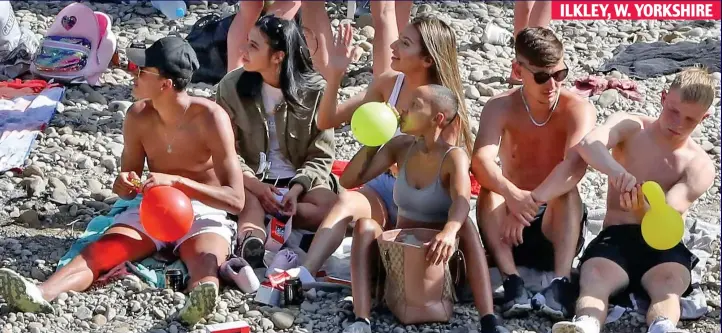  ??  ?? Concern: These youngsters appear to be using balloons to inhale hippy crack. Although it is not illegal, experts are warning of the health risks