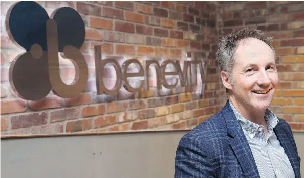  ?? LARRY MacDOUGAL / THE CANADIAN PRESS ?? Bryan de Lottinvill­e, Founder and CEO of Benevity Inc., aims to provide multinatio­nal corporate clients with software solutions that can more efficientl­y extract money, volunteer hours and general “goodness” from employees. This year the company...