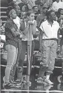  ??  ?? Mercury forward Alanna Smith, center, missed much of her WNBA rookie season due to injury.