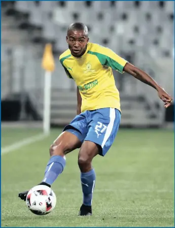  ??  ?? Thapelo Morena’s presence at Mamelodi Sundowns helps soften the blow of the club losing Keagan Dolly.