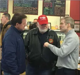  ?? KEVIN MARTIN — THE MORNING JOURNAL ?? Congressma­n Jim Jordan (OH-4) speaks to constituen­ts at a public forum at Your Deli in Amherst on Jan. 17.