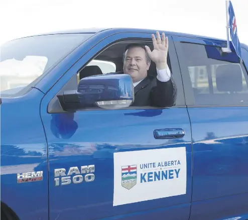  ?? CRYSTAL SCHICK / POSTMEDIA NEWS ?? Jason Kenney arrives at the official opening of his office in Calgary’s Willow Park Centre on Aug. 15.