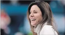  ?? CANADIAN PRESS FILE PHOTO ?? Cheryl Bernard reacts at a training session for curling matches at the 2018 Winter Olympics in Gangneung, South Korea, on Feb. 12.