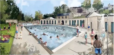  ?? Image: Ben Holmes ?? Cleveland Pools, left, and what it could look like after its restoratio­n is complete