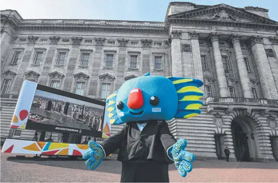  ??  ?? Facebook images of Borobi during the mascot’s visit to the United Kingdom.