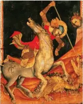  ??  ?? Il trecentesc­o San Giorgio e il drago dipinto da Vitale da Bologna.