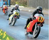  ??  ?? Andy Kildea leads Davy Carleton and Gary Hutton at Cookstown.