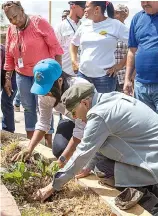  ?? F.E. ?? Alcalde Manuel Jiménez se unió a la siembra de árboles.