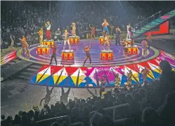  ?? KATE MEDLEY/THE NEW YORK TIMES ?? A performanc­e of the Ringling Bros. and Barnum & Bailey Circus’s revamped national tour in Greensboro, N.C., last month. The show is hitting the road again with an initial run of 50 cities with a renewed focus on performers.