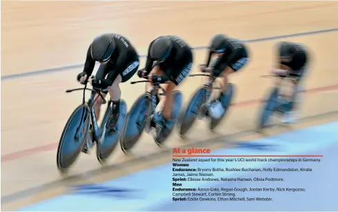  ?? GETTY IMAGES ?? The women’s team pursuit, second on Olympic rankings, headline the New Zealand elite team for this year’s UCI track world championsh­ips.