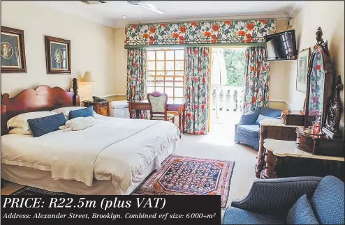  ??  ?? PRICE: R22.5m (plus VAT) An elegant bedroom in one of the properties on the estate.