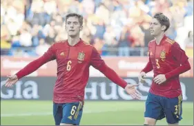  ?? Foto: efe ?? Gragera celebra el primer gol de españa en el amistoso ante Noruega en Huesca