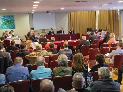  ?? Photo by Domnick Walsh. ?? The large crowd who attended the oral hearing into the South Kerry Greenway, which took place last year. An Bord Pleanála have yet to make a decision on the project.