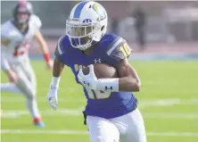  ?? Sam Stringer / MaxPreps ?? Serra’s Hassan Mahasin caught TD passes of 20, 3 and 12 yards and ran for a 5yard score against St. Francis on Saturday.