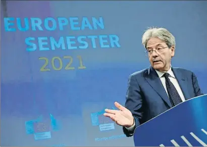  ?? EBS / ACN ?? El comissari europeu d’Economia, Paolo Gentiloni