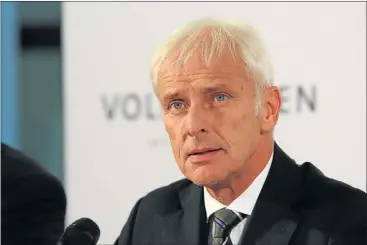  ?? Picture: Bloomberg ?? New VW CEO Matthias Müller has been picked to clean up the mess at the German vehicle manufactur­er.