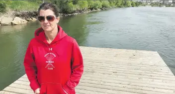  ?? MORGAN MODJESKI ?? Nicole Golden, a club administra­tor with the Saskatoon Rowing Club, argues that motorboats can create dangerous conditions for canoes, rowboats and racing sculls.