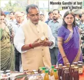  ??  ?? Maneka Gandhi at last year’s festival