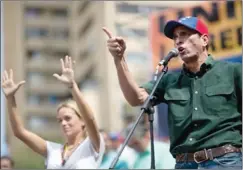  ?? RODRIGO ABD/AP ?? ‘Dialogue is not about listening to what the government wants to say, it’s about making sure the demonstrat­ors’ voices are heard,’ Venezuela opposition leader Henrique Capriles wrote.