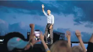  ?? KRISTON JAE BETHEL/THE NEW YORK TIMES ?? Former President Barack Obama waves to the crowd after speaking at a “drive-in rally,” while campaignin­g for Joe Biden, the Democratic presidenti­al nominee, in Philadelph­ia.