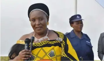  ?? ?? ▲DPM Thulisile Dladla makes her remarks during the fun-filled Yellow Epilepsy Family Fun Day held at the Manzini Club.