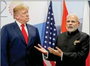  ?? REUTERS ?? US President Donald Trump meets Prime Minister Narendra Modi during the G20 leaders’ summit in Buenos Aires, Argentina, on 30 November.