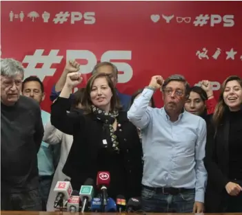  ?? ?? ► Camilo Escalona, Paulina Vodanovic y Arturo Barrios encabezan la directiva PS.