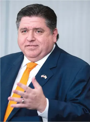  ?? ANTHONY VAZQUEZ/SUN-TIMES ?? Gov. J.B. Pritzker