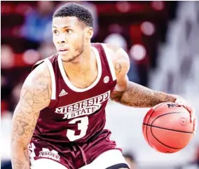 ??  ?? Mississipp­i State guard D.J. Stewart Jr. announces that he was entering the NBA process on Thursday. (Photo by Austin Perryman, MSU Athletics, for Starkville Daily News)