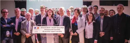  ??  ?? En avril 2019, Agnès Buzyn, ministre de la Santé, dévoilait les 10 lauréats du premier appel à projets du Health Data Hub.