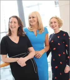  ??  ?? Katie Hannon, Miriam O’Callaghan and Vodafone Ireland CEO Anne O’Leary at the launch of the Women in Media recently.