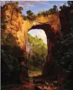  ??  ?? Frederic Edwin Church (1826-1900), The
Natural Bridge, Virginia, 1852. Oil on canvas. The Fralin Museum of Art at the University of Virginia, Gift of Thomas Fortune Ryan.