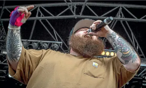  ??  ?? Action Bronson on stage at Auckland City Limits Festival.