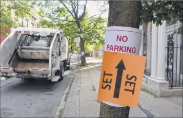  ??  ?? First Street in Troy is prepared for the shoot of ‘Silent Retreat.’ It’s unclear who will be starring in the film and when the release date will be.