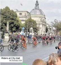  ?? PETER BOLTER ?? Riders at City Hall