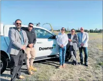  ??  ?? Wainga¯kau project manager James Lyver, Downer assistant project manager Ben Lawrence, Downer constructi­on operations manager Nick Hanrahan, TToH CEO George Reedy and Downer regional manager Darrin Davy.