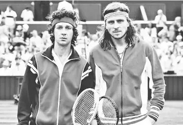  ??  ?? “Borg/McEnroe,” which stars Shia LaBeouf as McEnroe and Sverrir Gudnason as Borg, re-enacts the legendary on-court battles between the volatile American and his cucumber-cool Swedish rival.