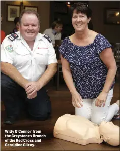  ??  ?? Willy O’Connor from the Greystones Branch of the Red Cross and Geraldine Gilroy.